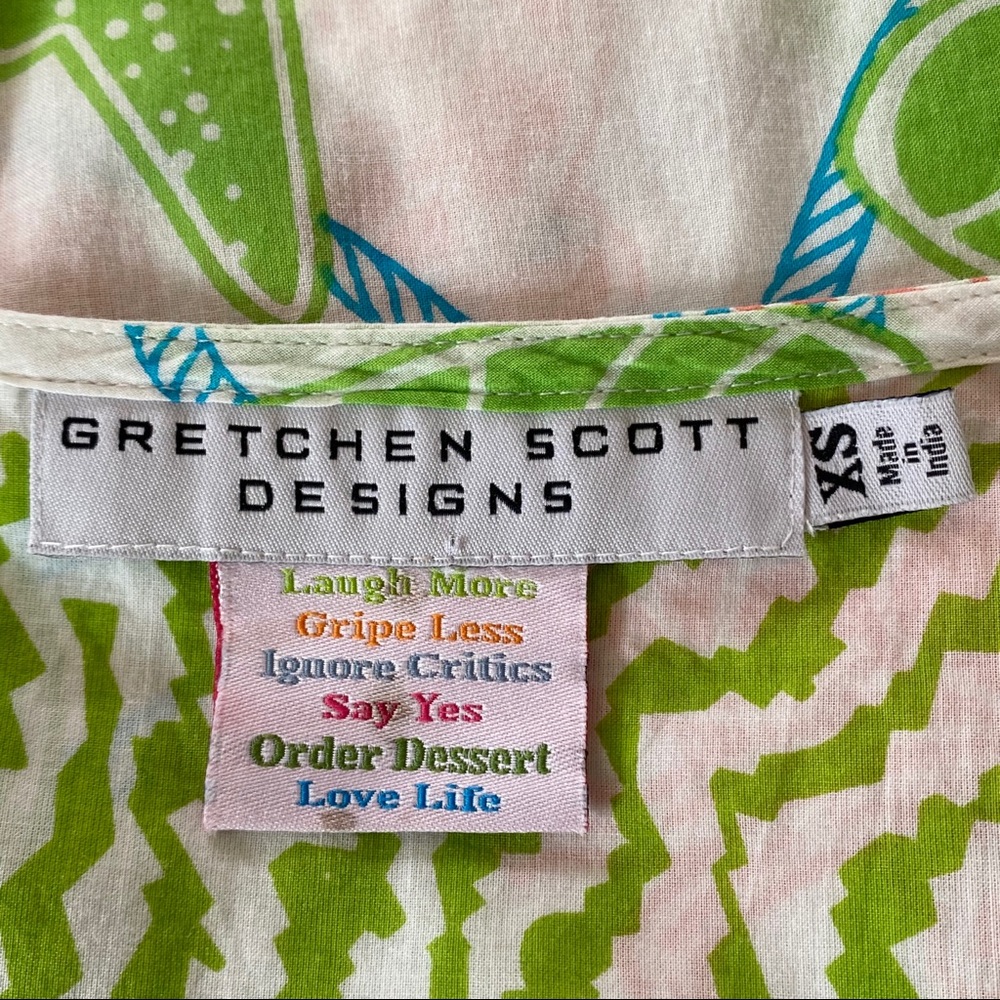 Gretchen Scott Designs Sea Life Crab Sea Horse Seashell Tunic Top w Measurements - Picture 4 of 7